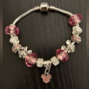 Mickey Minnie Mouse Charm Bracelet